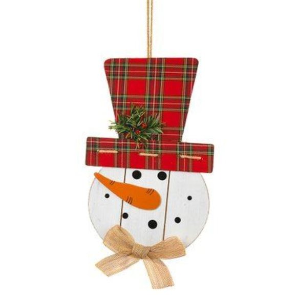 Christmas Plaid Snowman Wall Decor - Picture 1 of 1